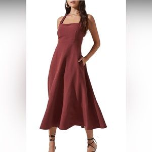 ASTR the Label Valenz Linen Midi Dress